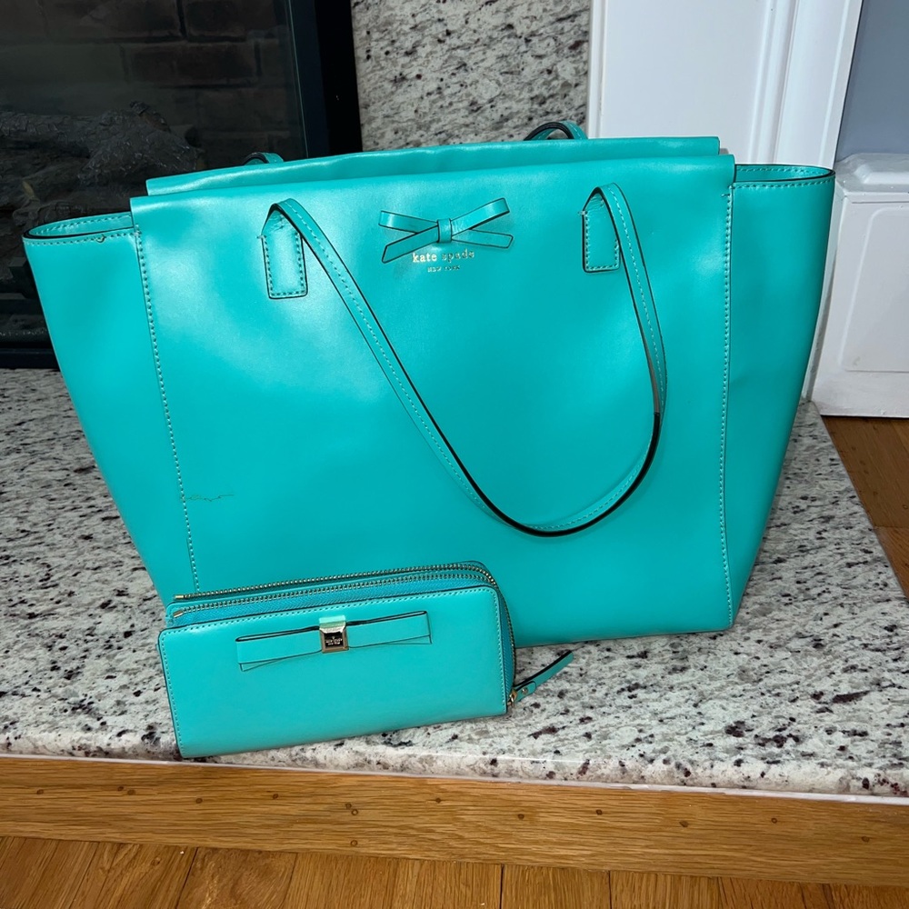 Kate Spade Light Blue Purse and Wallet